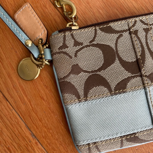 Coach Wristlet with Blue Stripe - Picture 4 of 5